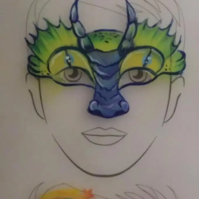 Face painting – green-scaled dragon like from 'How to Train Your Dragon' movie. -w Lubinie, w Brzegu, w Oławie, we Wrocławiu, w Opolu, w Legnicy - optimized version for fast loading