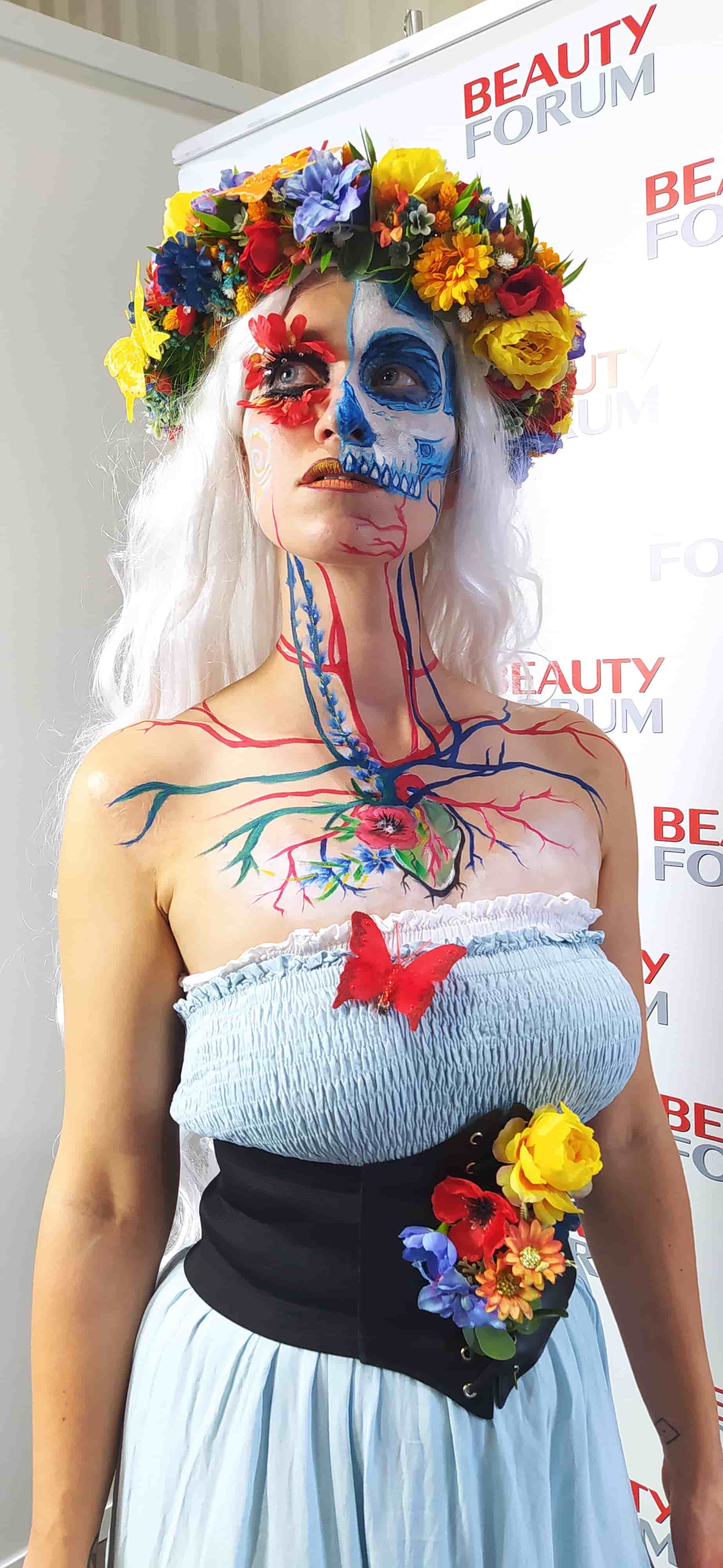 picture.id.artistic-makeup-catrina-anatomiczna.title - safe, hypoallergenic face and body paints, washable